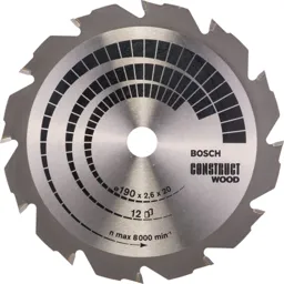 Bosch Construct Wood Cutting Saw Blade - 190mm, 12T, 20mm