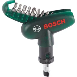 Bosch Ratchet T Handle Screwdriver and 9 Piece Bit Set