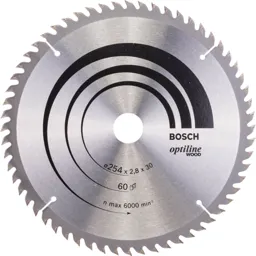 Bosch Optiline Wood Cutting Mitre Saw Blade - 254mm, 60T, 30mm