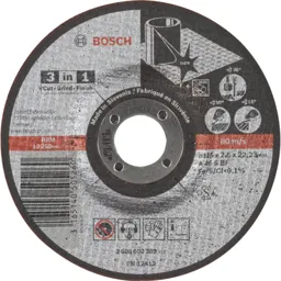 Bosch Depressed Centre 3 in 1 Cutting Grinding Finishing Disc - 125mm, 2.5mm, 22mm