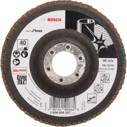 Bosch X581 Best for Inox Straight Flap Disc - 115mm, 40g, Pack of 1