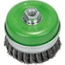 Bosch 0.35mm Inox Knotted Wire Cup Brush - 100mm, M14 Thread