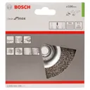 Bosch Conical 0.35mm Inox Crimped Wire Wheel - 100mm, M14 Thread
