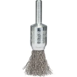 Bosch 0.2mm Crimped Inox Steel Wire Pencil Brush - 15mm, 6mm Shank
