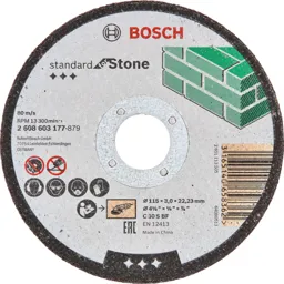 Bosch Standard Stone Cutting Disc - 115mm, 3mm, 22mm
