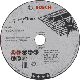 Bosch Expert 76mm Inox Cutting Disc for GWS 12V-76 Pack of 5 - 76mm, 1mm, 10mm