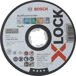 Bosch X Lock MultiConstruction Multi Material Cutting Disc - 125mm, 1mm, 22mm
