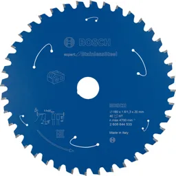 Bosch Expert Cordless Circular Saw Blade for Stainless Steel - 160mm, 40T, 20mm