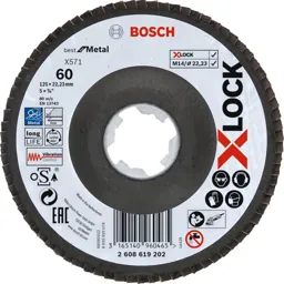 Bosch X Lock Zirconium Abrasive Flap Disc - 125mm, 60g, Pack of 1