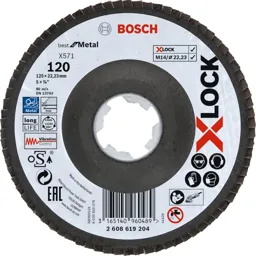 Bosch X Lock Zirconium Abrasive Flap Disc - 125mm, 120g, Pack of 1