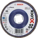 Bosch X Lock Zirconium Abrasive Straight Flap Disc - 115mm, 40g, Pack of 1