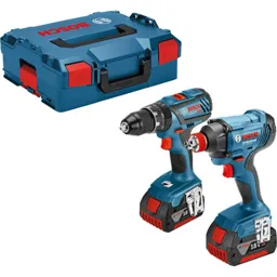 Bosch Dynamic 18v Cordless Combi Drill and Impact Driver - 2 x 4ah Li-ion, Charger, Case