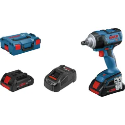 Bosch GDS 18V 300 Cordless Brushless 1/2" Drive Impact Wrench - 2 x 4ah Li-ion, Charger, Case