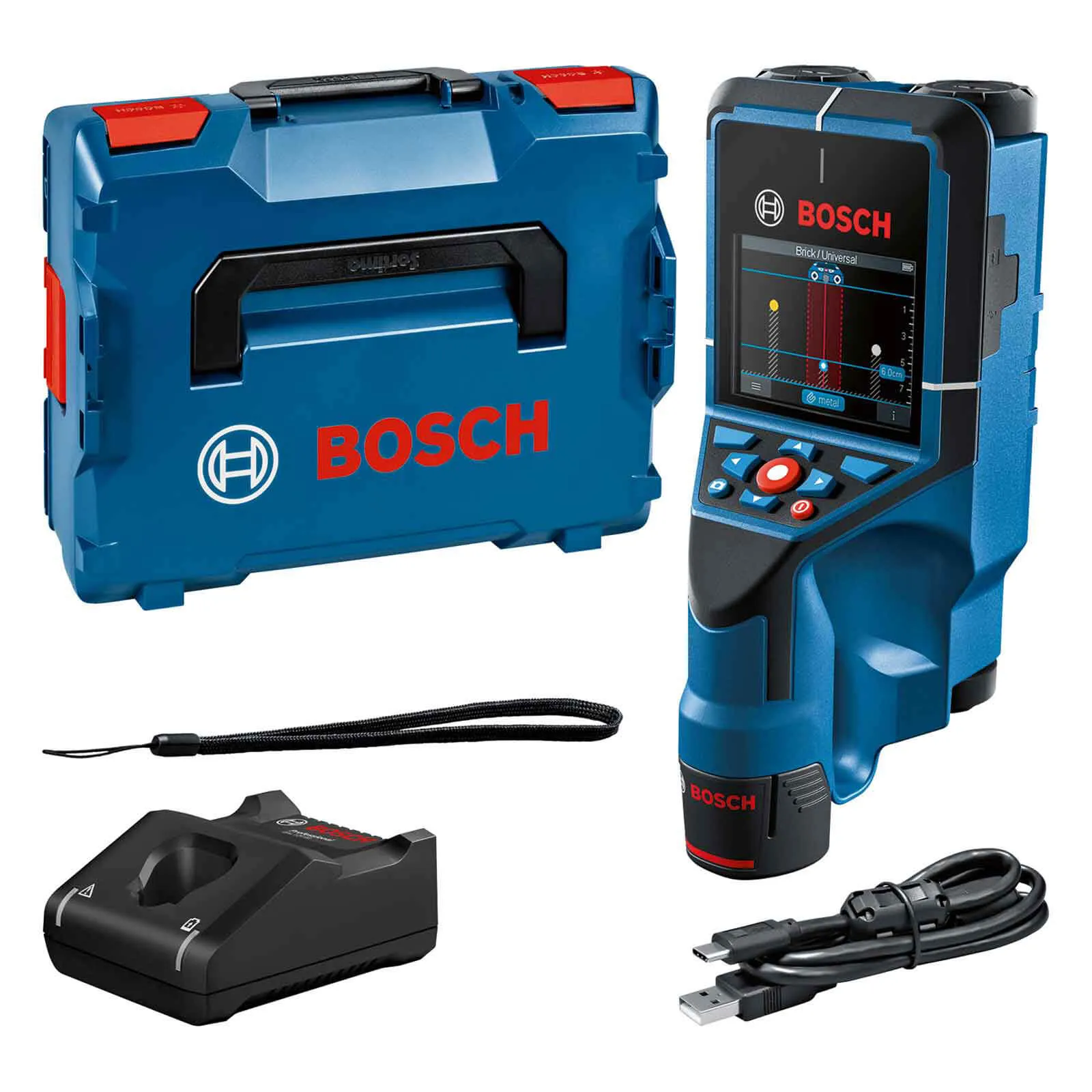 Bosch D-Tect 200 C 12v Professional Cordless Wall Scanner Detector - 1 x 2ah Li-ion, Charger, Case