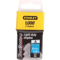 Stanley Light Duty Staples - 6mm, Pack of 1000