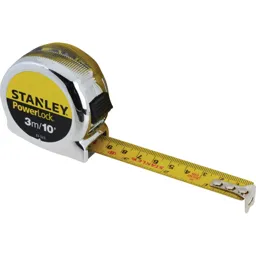 Stanley Classic Powerlock Tape Measure - Imperial & Metric, 33ft / 10m, 25mm