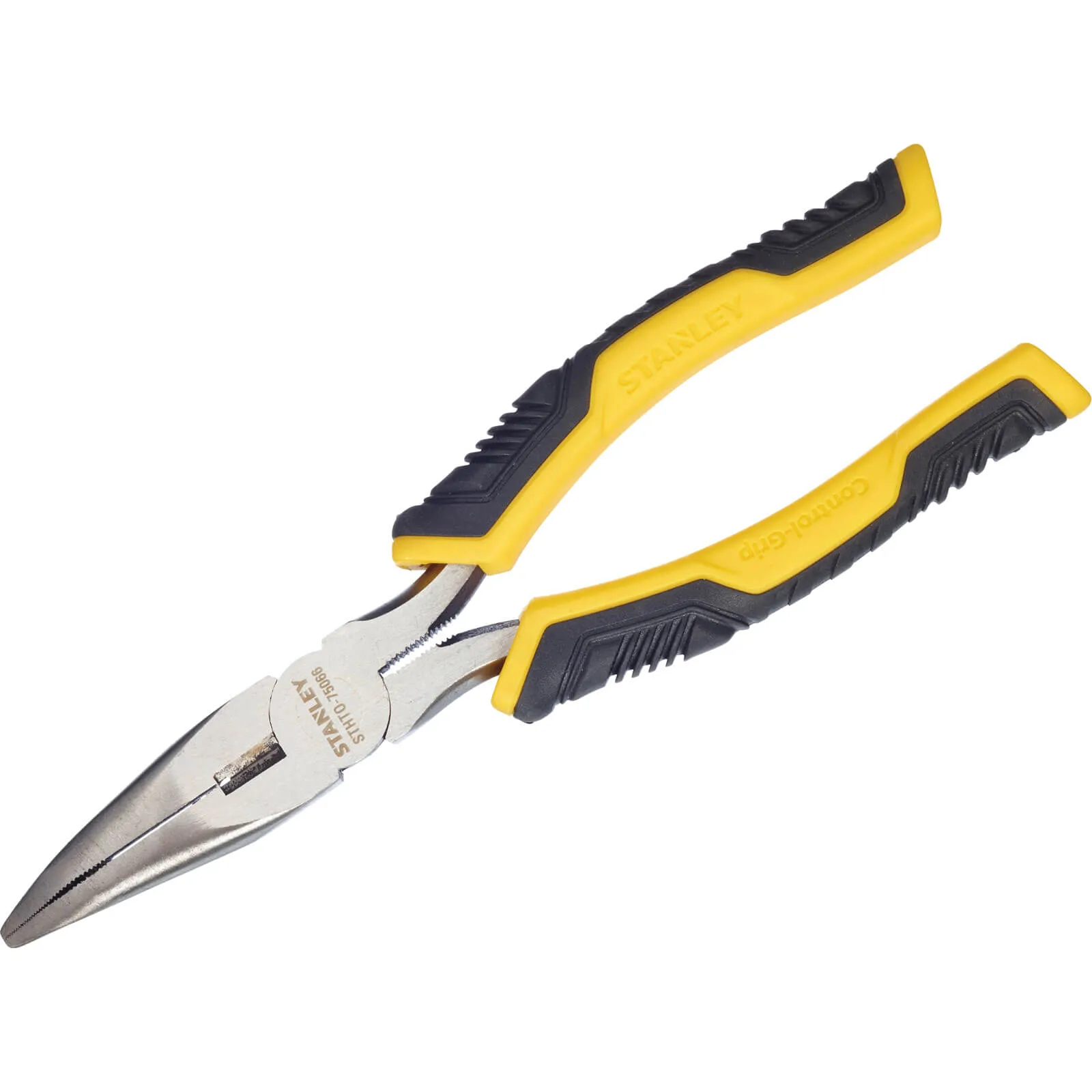 Stanley Control Grip Long Bent Nose Pliers - 200mm