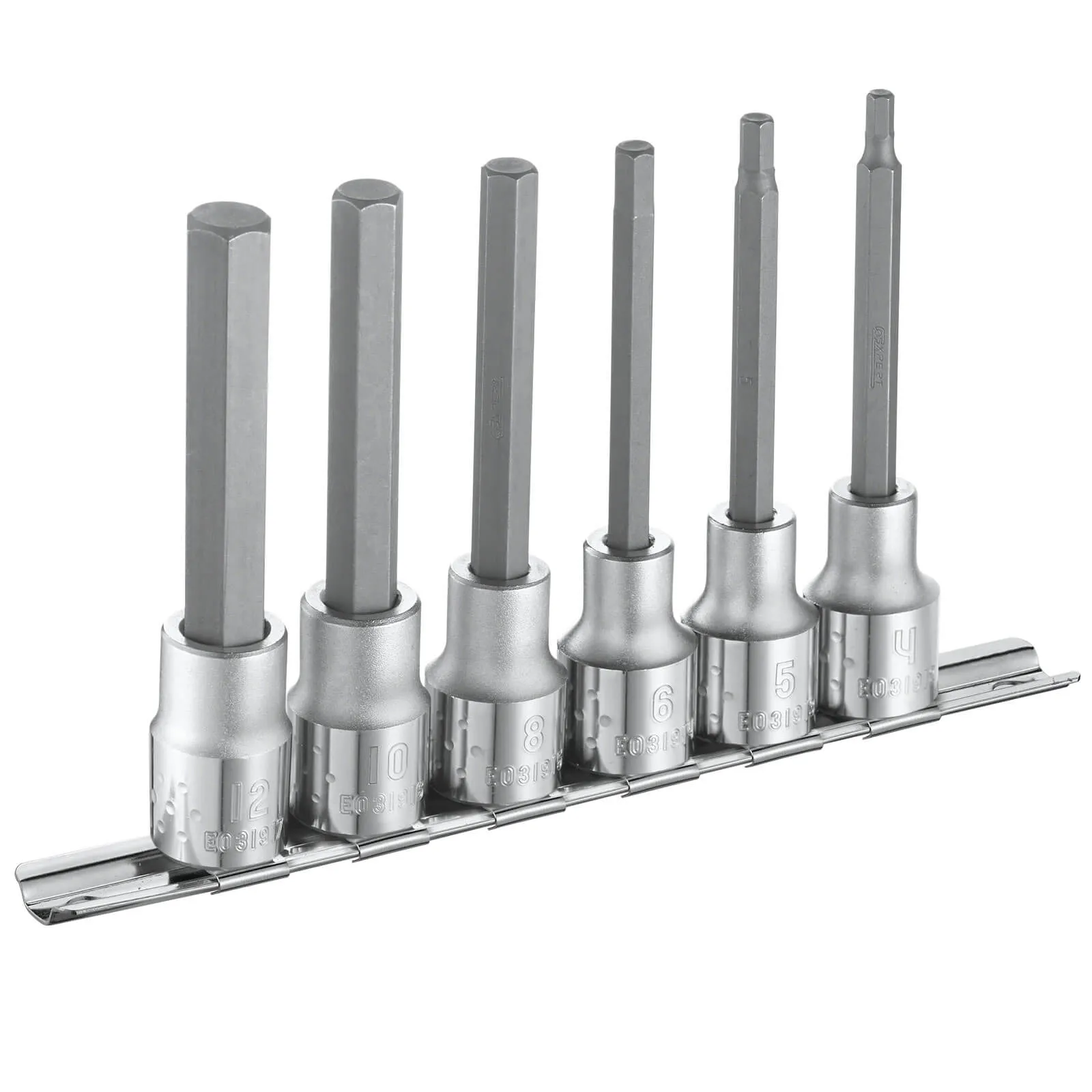 Expert by Facom 6 Piece 1/2" Drive Long Reach Hexagon Bit Set - 1/2"