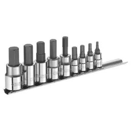 Expert by Facom 9 Piece 1/4" and 3/8" Drive Hex Socket Bit Set Metric - Combination