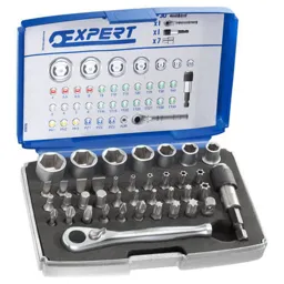 Expert by Facom 39 Piece 1/4" Drive Hex Socket and Screwdriver Bit Set Metric - 1/4"