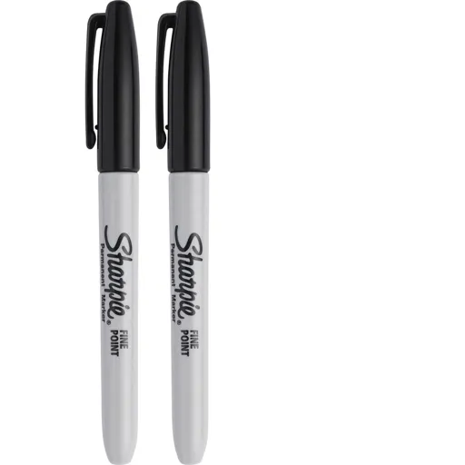 Sharpie Fine Tip Permanent Marker Pen - Black, Pack of 2