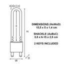 Master Lock Brass Cylinder Open shackle Padlock (W)50mm