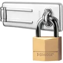 Masterlock Solid Brass Padlock and Steel Hasp - 40mm, Standard