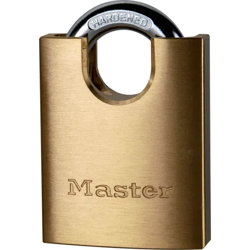 Masterlock Solid Brass Padlock and Closed Shackle - 50mm, Standard