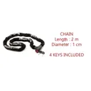 Master Lock Black Steel Cylinder Security chain, (L)2m (Dia)10mm