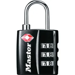 Masterlock TSA Combination Padlock - 30mm, Black, Standard
