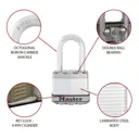 Master Lock Excell Stainless steel Cylinder Open shackle Padlock (W)45mm
