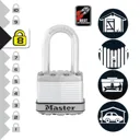 Master Lock Excell Stainless steel Cylinder Open shackle Padlock (W)45mm