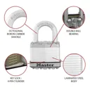 Master Lock Excell Stainless steel Cylinder Open shackle Padlock (W)50mm