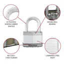 Master Lock Excell Steel Cylinder Open shackle Padlock (W)64mm