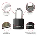 Master Lock Excell Steel Cylinder Open shackle Padlock (W)54mm