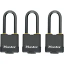Masterlock Excell Weather Tough Padlock Pack of 3 Keyed Alike - 48mm, Standard