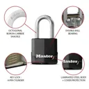 Master Lock Excell 4 pin tumbler cylinder Open shackle Padlock (W)45mm