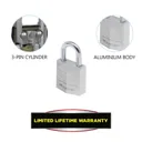 Master Lock Aluminium Cylinder Open shackle Padlock (W)20mm, Pack of 4