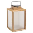 Tradition LED solar lantern teak wood height 40 cm