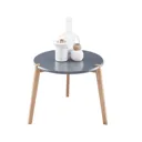 Siva Matt dark grey & natural Non extendable Side table (H)39cm (W)45cm