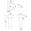 Cooke & Lewis Fabienne Alpine white Close-coupled Toilet & full pedestal basin