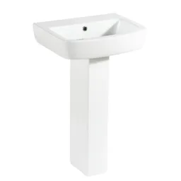 Cooke & Lewis Fabienne Alpine white Close-coupled Toilet & full pedestal basin