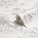 Colours Cream Watering hole Metallic effect Smooth Wallpaper