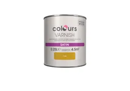 Colours Oak Satin Wood varnish, 0.25L