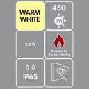 Diall Chrome effect Non-adjustable LED Fire-rated Warm white Downlight 5W IP65