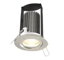 Diall Nickel effect Non-adjustable LED Fire-rated Warm white Downlight 5W IP65