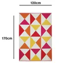 Colours Meghan Triangle Pink Rug (L)1.7m (W)1.2m