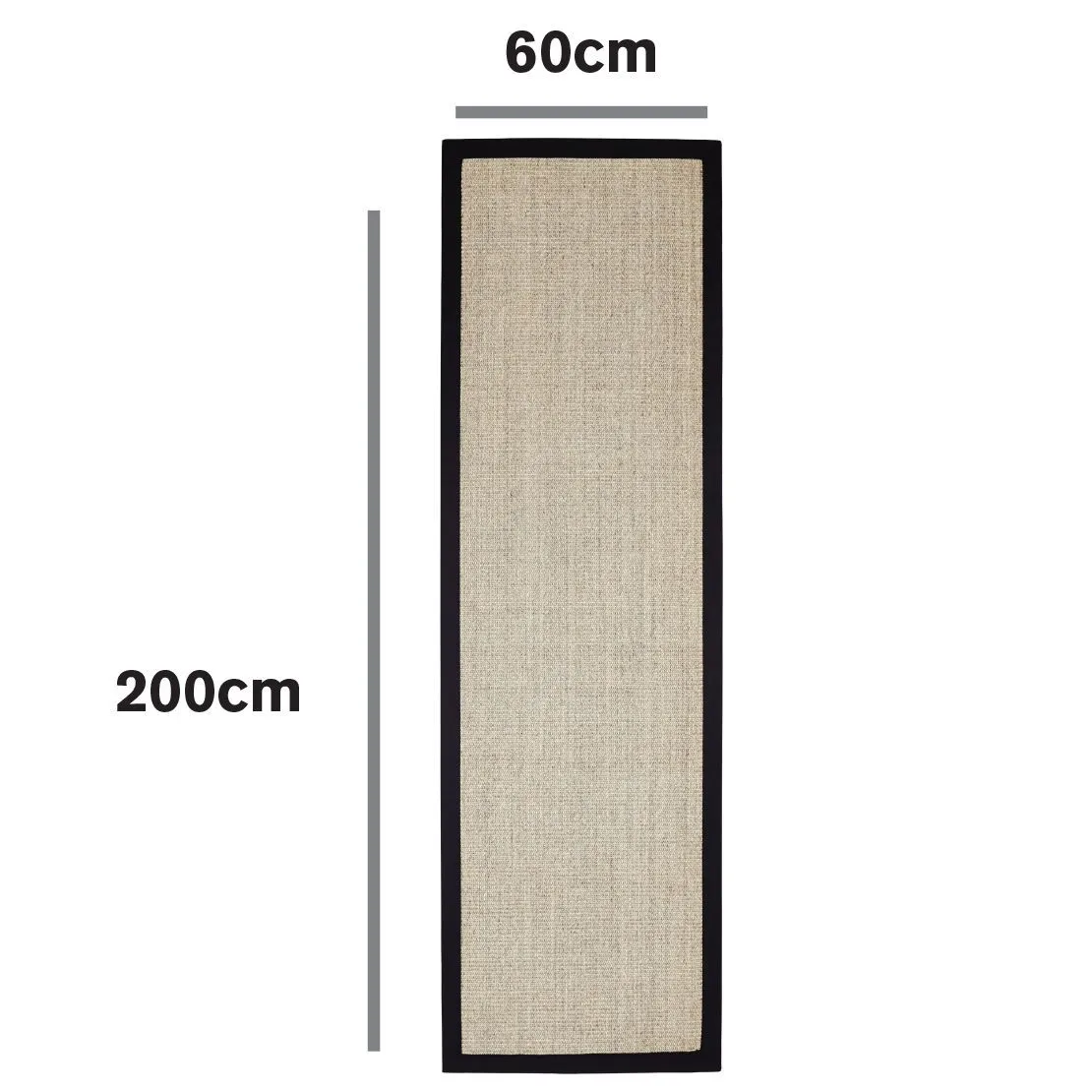 Colours Fedora Flatweave with cotton border Black Runner (L)2m (W)0.6m