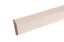 Metsä Wood Primed White MDF Chamfered Skirting board (L)2.4m (W)69mm (T)14.5mm