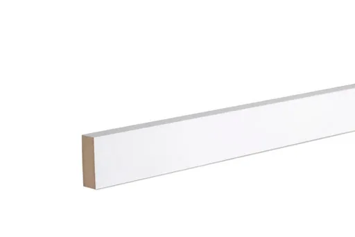 Primed White MDF Square edge Architrave (L)2.1m (W)44mm (T)18mm
